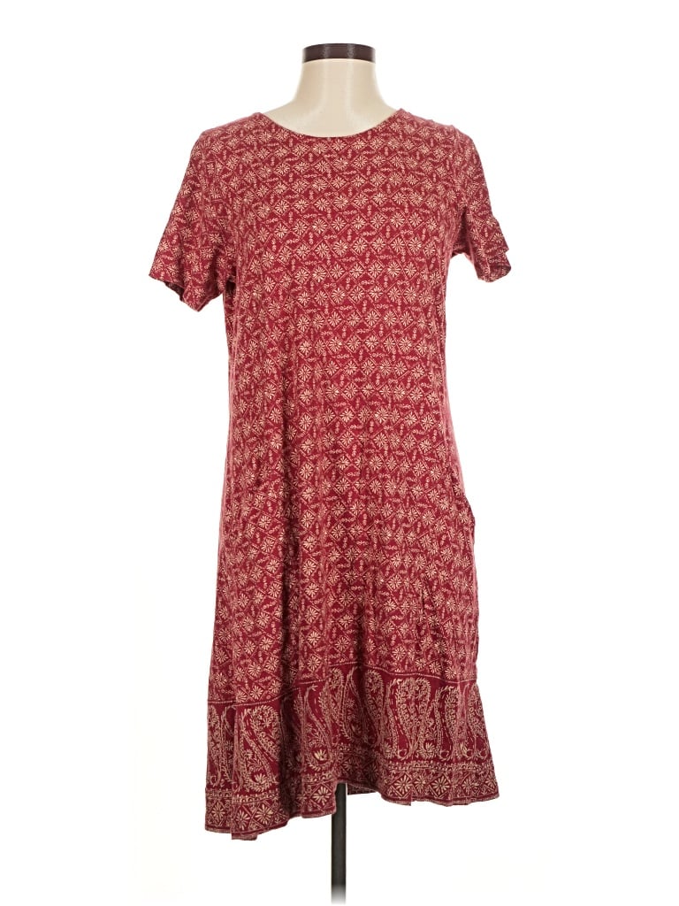 Pre-owned Fat Face Casual Dress In Burgundy