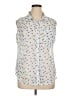 Liz Claiborne 100% Polyester Hearts Ivory Sleeveless Blouse Size XL - photo 1