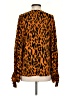 GiGio 100% Rayon Animal Print Orange Long Sleeve Blouse Size S - photo 2