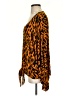GiGio 100% Rayon Animal Print Orange Long Sleeve Blouse Size S - photo 5