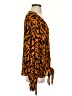GiGio 100% Rayon Animal Print Orange Long Sleeve Blouse Size S - photo 4