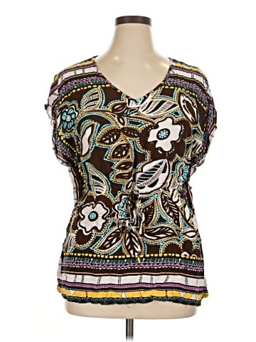 Unique Spectrum Short Sleeve Blouse (view 1)