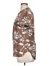 Timeson 100% Polyester Floral Brown Short Sleeve Blouse Size 0X (estimated) - photo 5