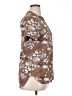Timeson 100% Polyester Floral Brown Short Sleeve Blouse Size 0X (estimated) - photo 4