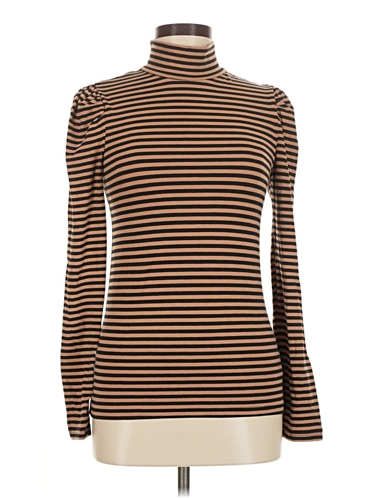 Pre-owned Gap Long Sleeve Top Brown Turtleneck Tops