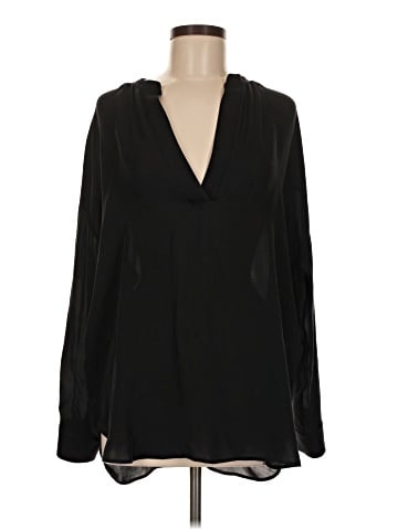 Vince. Long Sleeve Silk Top (view 1)
