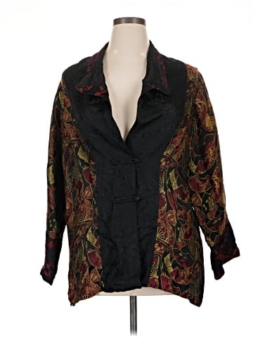Citron Long Sleeve Silk Top (view 1)