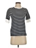 CAVAN & CO. 100% Cotton Stripes Ivory Short Sleeve Turtleneck Size S - photo 1