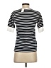 CAVAN & CO. 100% Cotton Stripes Ivory Short Sleeve Turtleneck Size S - photo 2