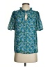 J.Crew 100% Polyester Teal Short Sleeve Blouse Size XS - photo 1