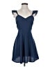 Boohoo 100% Polyester Solid Blue Cocktail Dress Size 0 - photo 1