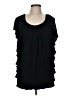 Trinity 100% Rayon Black Short Sleeve Top Size M - photo 1