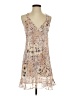 Avon 100% Polyester Paisley Tan Cocktail Dress Size S - photo 1
