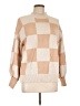 Zesica Checkered-gingham Tan Turtleneck Sweater Size L - photo 1
