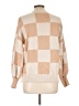 Zesica Checkered-gingham Tan Turtleneck Sweater Size L - photo 2