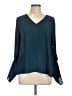DKNY 100% Polyester Teal Blue Long Sleeve Blouse Size L (estimated) - photo 1