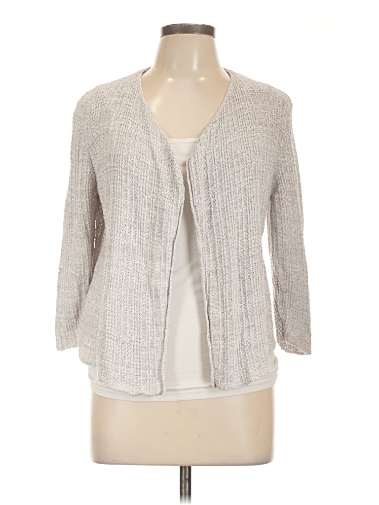 Pre-owned Eileen Fisher Cardigan Sweater In White