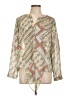 Chico's 100% Polyester Print Green Long Sleeve Blouse Size Lg (2) - photo 1
