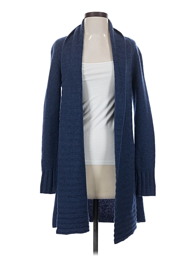 Pre-owned Assorted Brands Cashmere Cardigan Sweater In Blue