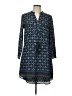 Alya 100% Polyester Print Blue Casual Dress Size L - photo 1