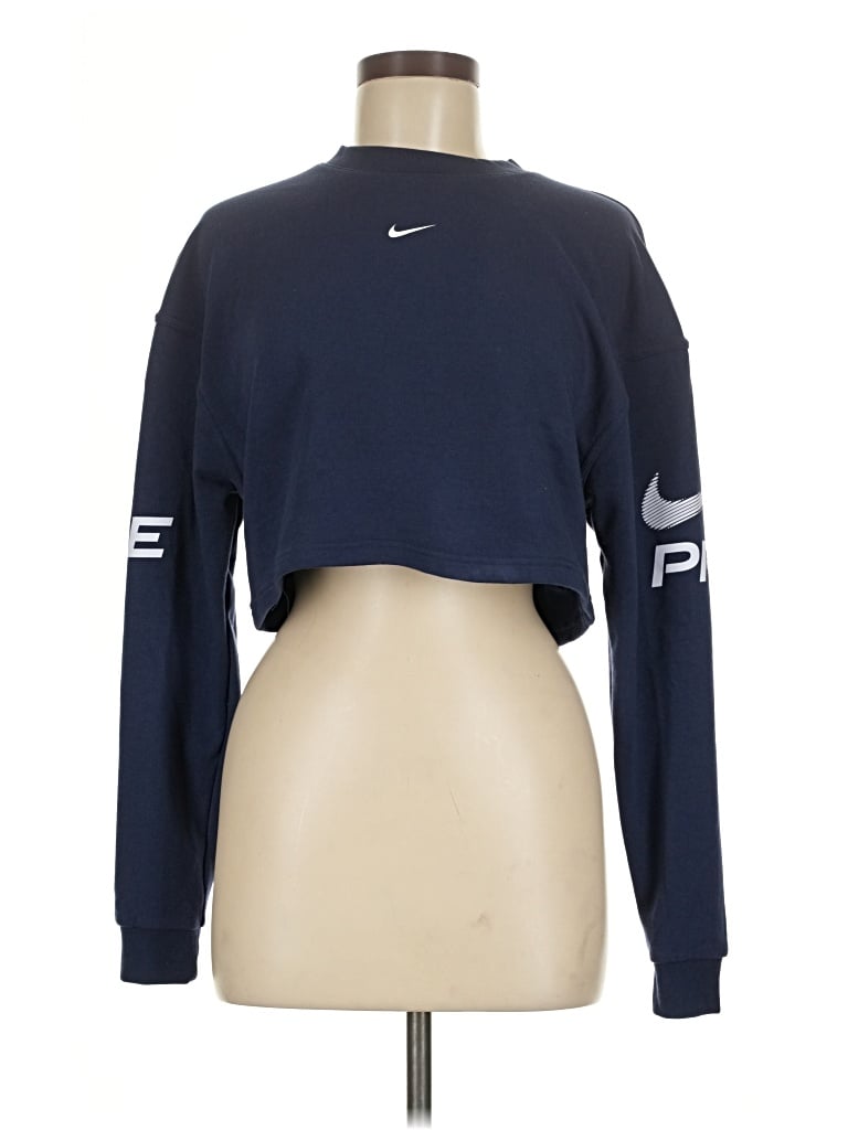 Pre-owned Nike Long Sleeve Polo Shirt In Blue