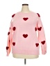 Unbranded 100% Polyester Hearts Pink Pullover Sweater Size XXL - photo 1