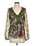 Lavender Brown Green Long Sleeve Blouse Size S - photo 1