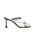 Vivianly Silver Black Sandals Size 9 - photo 1