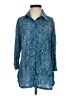Carine Graphic Teal 3/4 Sleeve Blouse Size S - photo 1