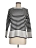 T Tahari Stripes Silver Pullover Sweater Size M - photo 1