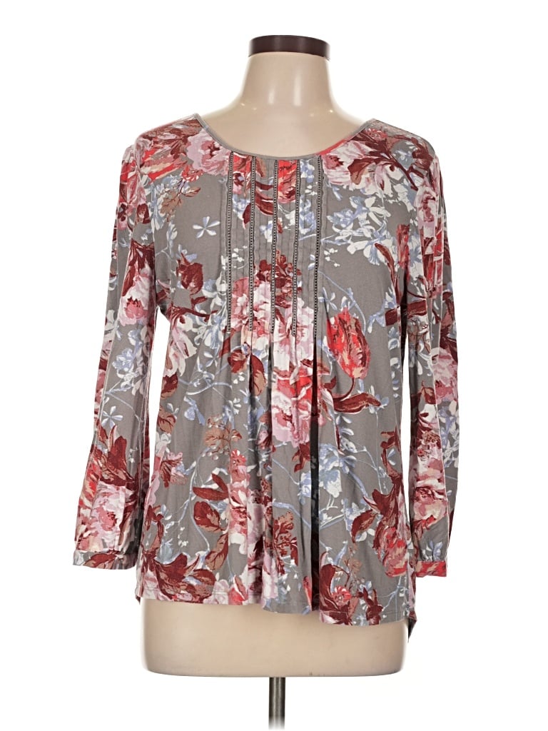 Pre-owned Daniel Rainn 3/4 Sleeve Blouse In Gray
