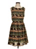SIB 100% Polyester Print Brown Casual Dress Size S - photo 1