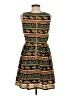 SIB 100% Polyester Print Brown Casual Dress Size S - photo 2
