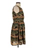 SIB 100% Polyester Print Brown Casual Dress Size S - photo 4