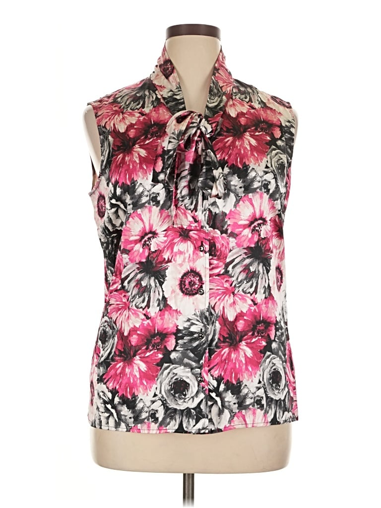 Pre-owned St John Sleeveless Silk Top Pink Halter Neckline Tops