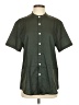Unbranded Solid Green Short Sleeve Button-Down Shirt Size S - photo 1