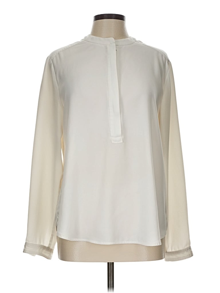 Pre-owned Neiman Marcus Long Sleeve Blouse In White
