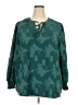 Fred David 100% Polyester Teal Long Sleeve Blouse Size 2X - photo 1