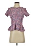 Topshop Tweed Pink Short Sleeve Blouse Size 2 - photo 1