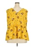 Ann Taylor LOFT 100% Polyester Yellow Sleeveless Blouse Size 20 - photo 2