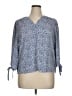 Renee C. 100% Polyester Blue 3/4 Sleeve Blouse Size XL - photo 1