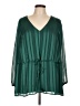 Les Serein 100% Polyester Green Long Sleeve Blouse Size L - photo 1