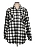 Matchstick 100% Cotton Checkered-gingham Black Long Sleeve Button-Down Shirt Size L - photo 1