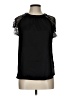 Flower & Feather Black Short Sleeve Top Size L - photo 1
