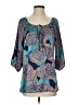 Akiko Paisley Blue 3/4 Sleeve Blouse Size S - photo 1