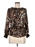 Frank Lyman Design 100% Polyester Animal Print Brown Long Sleeve Blouse Size 8 - photo 1