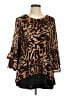 Calessa Brown Long Sleeve Blouse Size L - photo 1