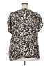 Halogen 100% Polyester Animal Print Ivory Short Sleeve Blouse Size 2X - photo 2