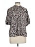 Evereve 100% Polyester Animal Print Brown Short Sleeve Blouse Size L - photo 1