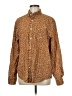 Express 100% Cotton Paisley Brown Long Sleeve Button-Down Shirt Size M - photo 1